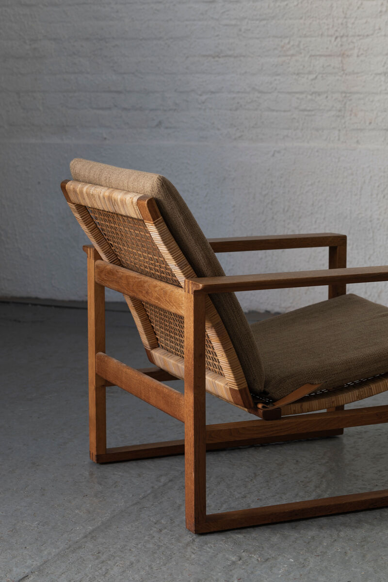 Set of 2 lounge chairs and one footrest by Borge Mogensen for Fredericia Denmark 1960’s