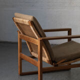 Set of 2 lounge chairs and one footrest by Borge Mogensen for Fredericia Denmark 1960’s