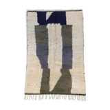 Moroccan Berber carpet Beni Ouarain ecru with colorful patterns 264x164cm