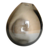 Danish glass vase in grey-black. Signed with the artist's monogram.