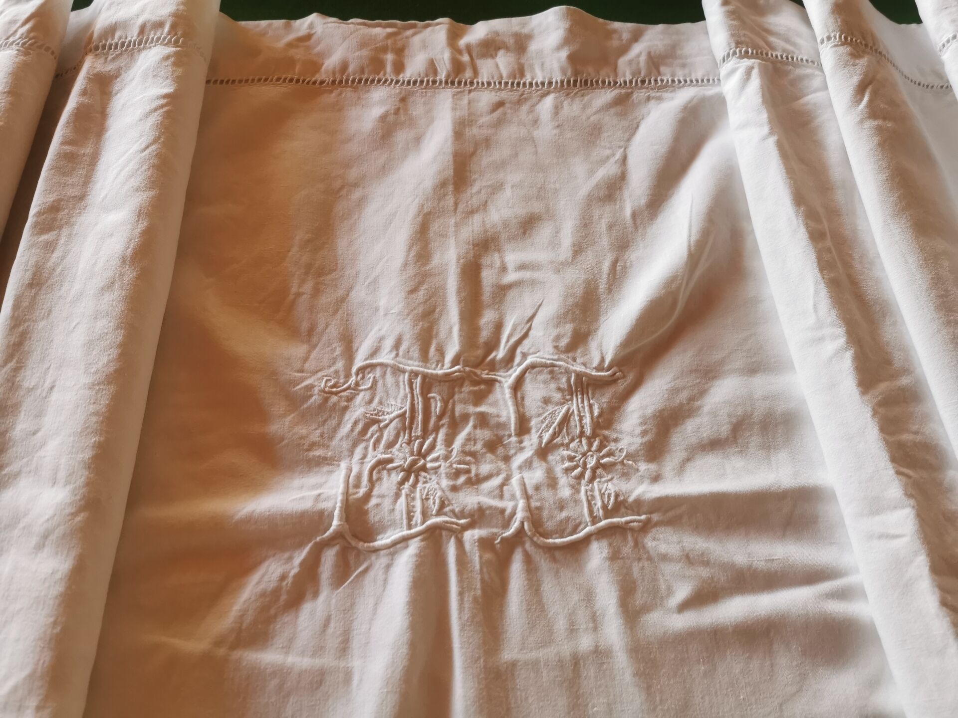 Old monogrammed fabric