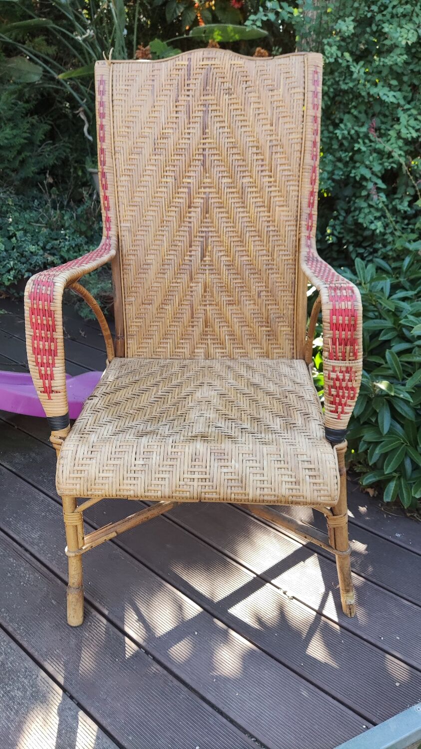 Vintage rattan armchair