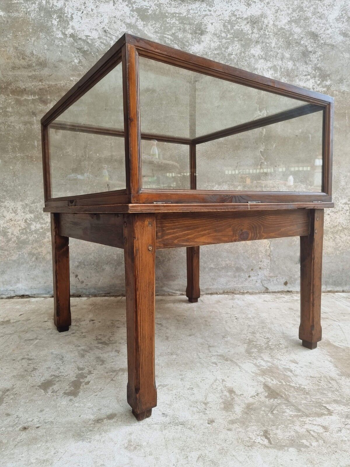 Old display cabinet shop display case or museum cabinet