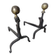 Pair of fire dogs - wrought iron and brass