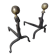 Pair of fire dogs - wrought iron and brass