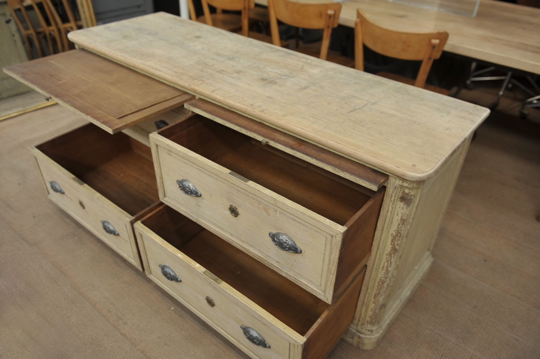 Commodity to 4 antique industrial drawers in 1900s oak