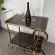 Rolling dessert cart - Vintage bar cart - Hollywood Regency style