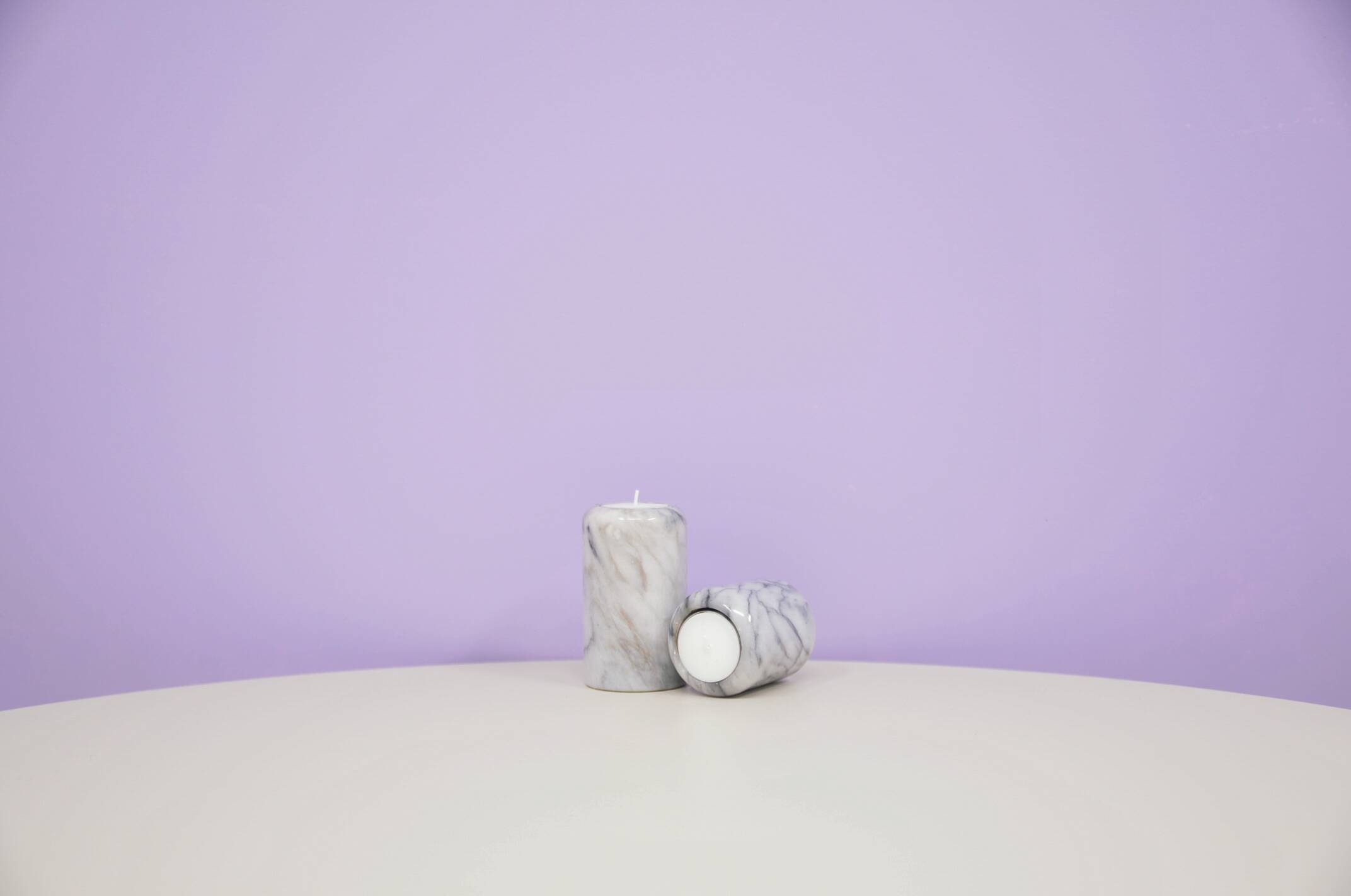 Vintage set of marble tea light holders