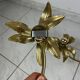 Vintage set of two messing flower wall lamps