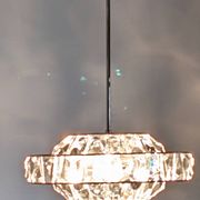 Lustre soucoupe en cristal Maison Kinkeldey, Autriche vers 1970