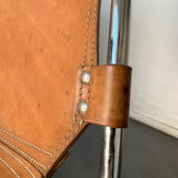 Vintage Chair Les Arcs in leather, published by Dal Vera, 1960s-70s