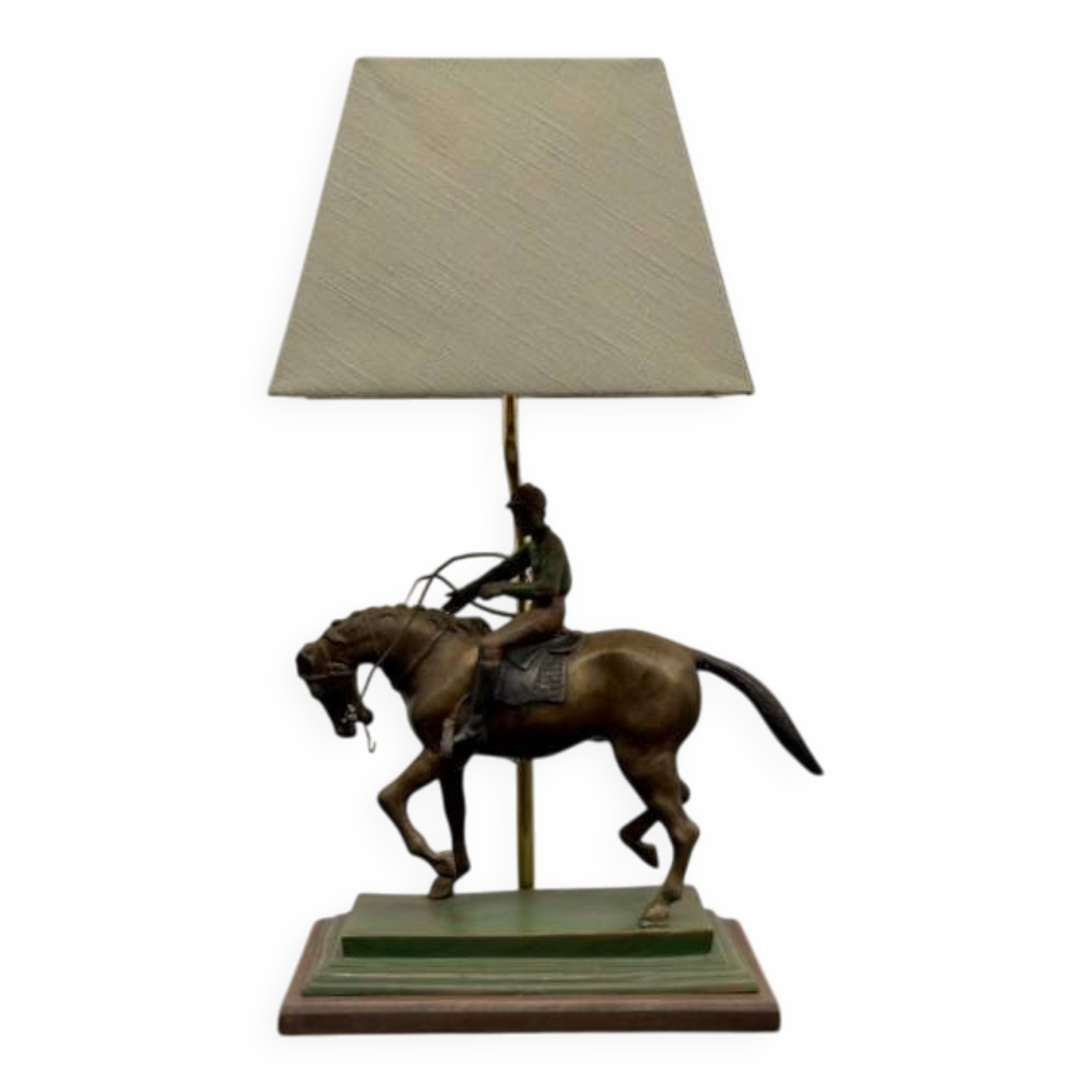 Classic English Bronze Horseman Table Lamp