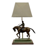 Lampe de table en bronze classique "Cavalier" anglais