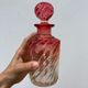 Old bottle pink Baccarat ancient crystal perfume / toilet accessory