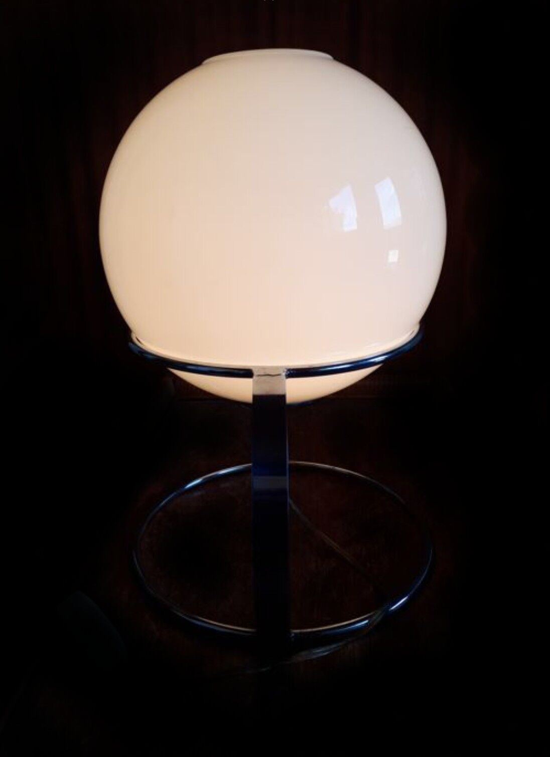 Lamp  chrome and white opaline 70s
