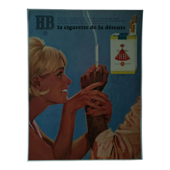 Publicité papier cigarette HB