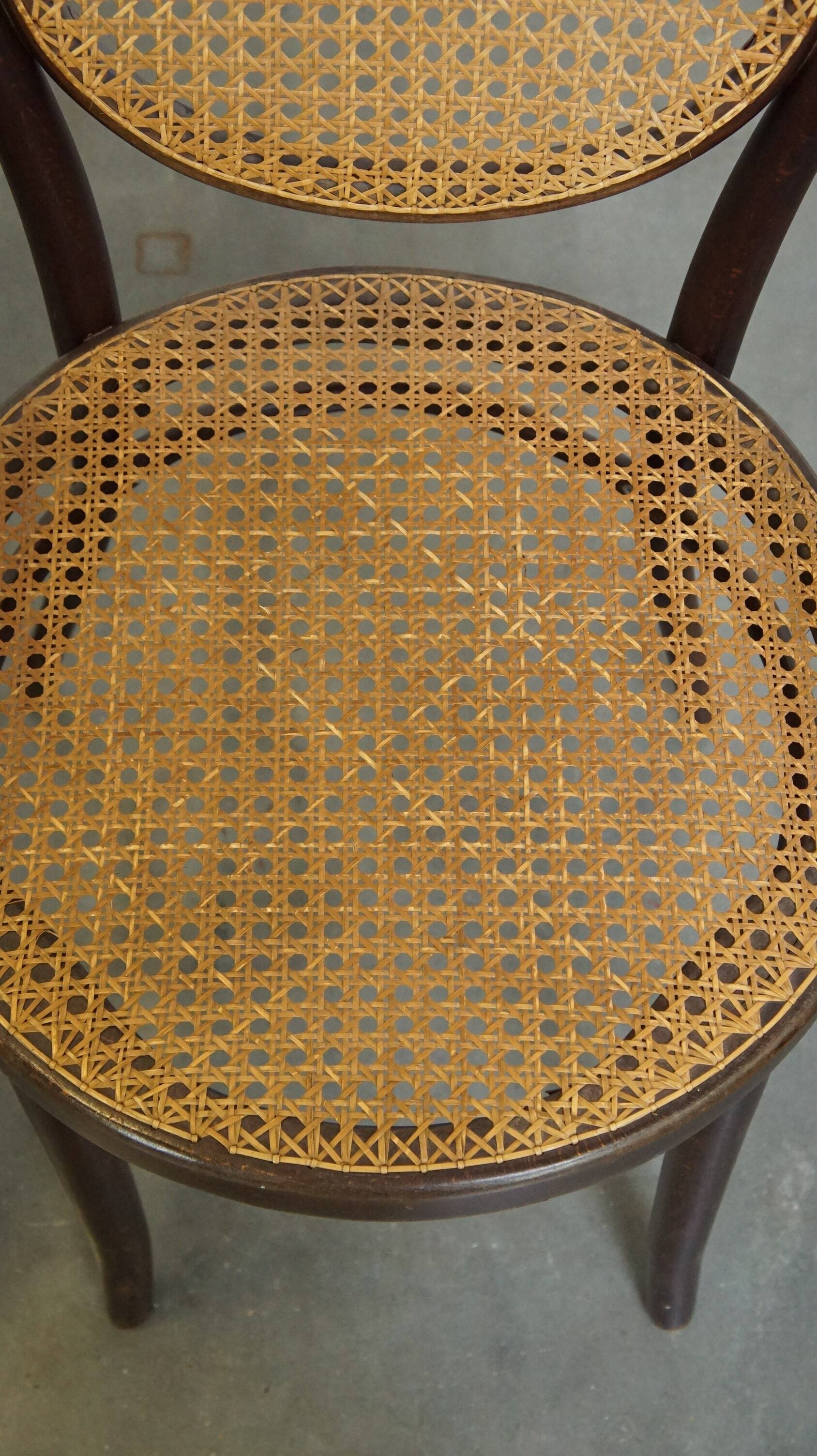 Very elegant, characterful, and graceful set of 4 Art Nouveau design bistro chairs