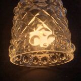 Pair of vintage 1970s glass pendant lights