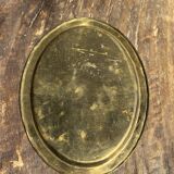 Small vintage Indian oval gold tray L14.5