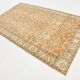 Tapis vintage à motifs floraux orange et noirs