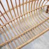 Lit corbeille vintage en rotin 120cm x 190cm