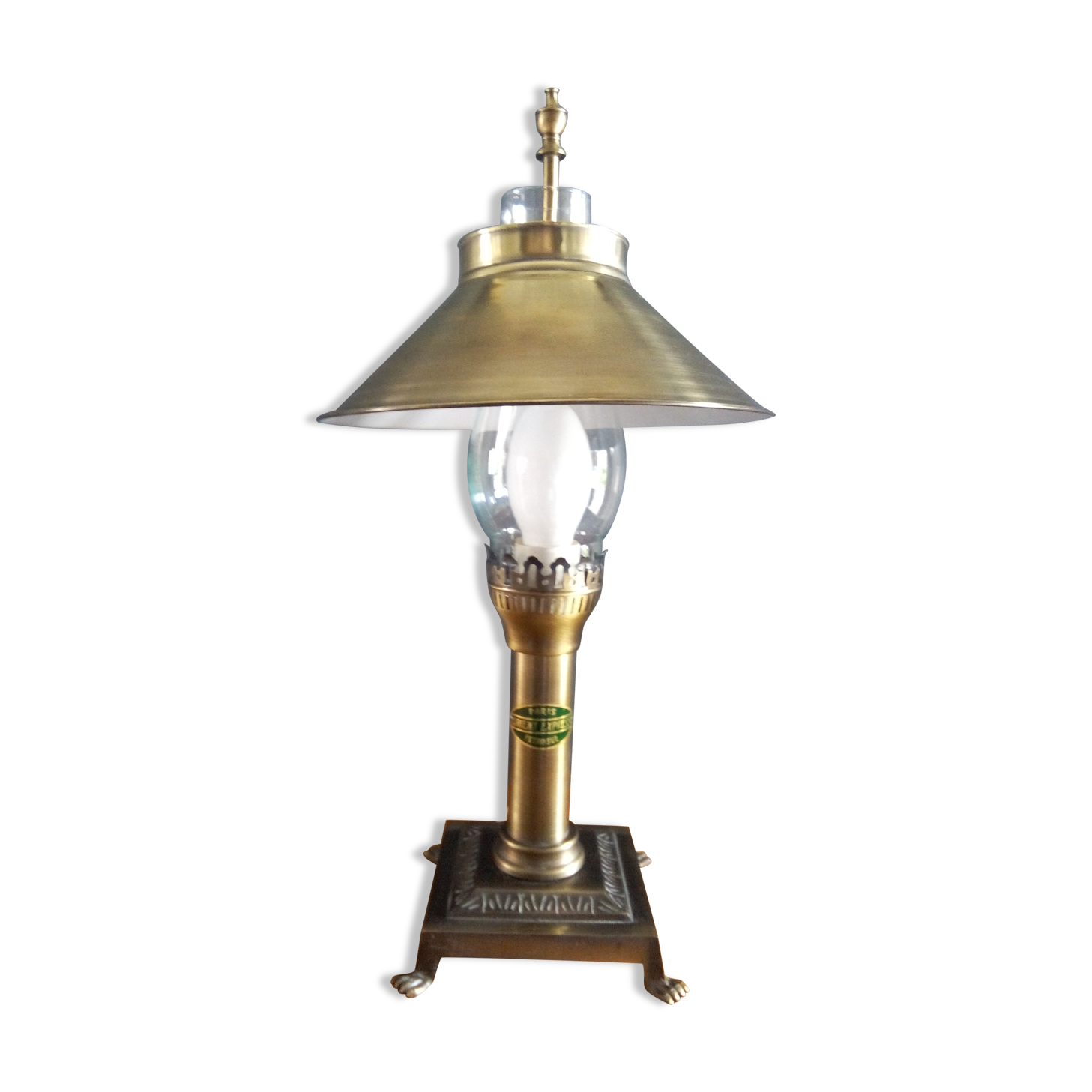 Contemporary pose lamp " orient express " patinated metal