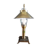 Contemporary pose lamp " orient express " patinated metal