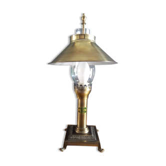 Contemporary pose lamp " orient express " patinated metal