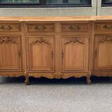 Louis XV sideboard in solid blond wood and marquetry