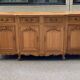 Louis XV sideboard in solid blond wood and marquetry