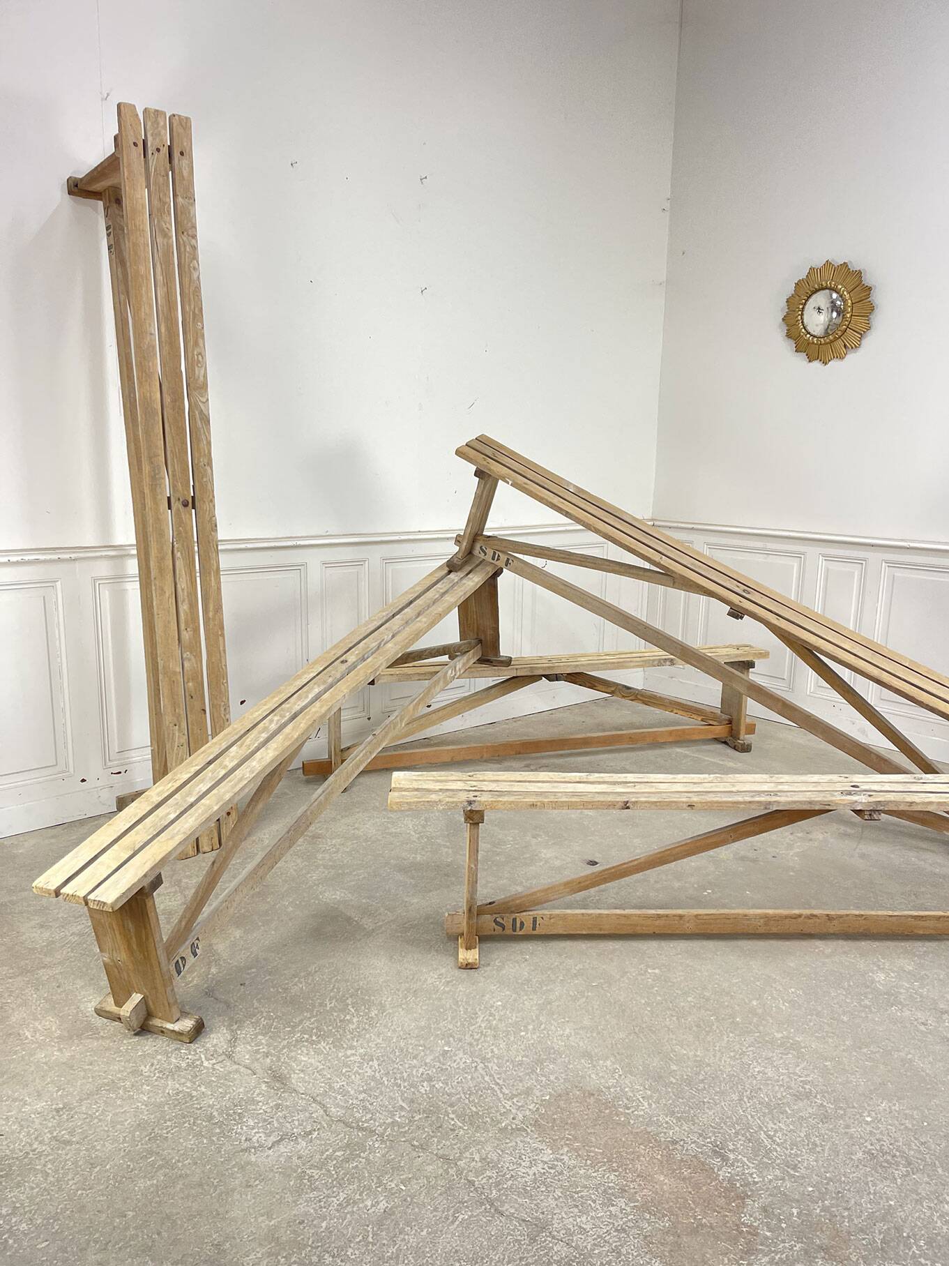 Slatted benches 1930 in beech