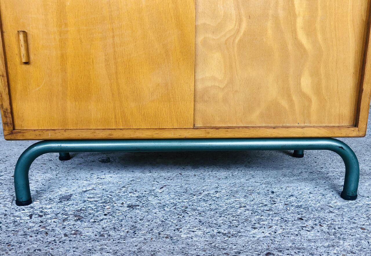 Mid-Century Vintage Storage Cabinet on Metal Legs