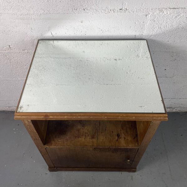 Table de chevet ou  d’appoint avec plateau miroir