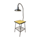 Metal bedside table, scoubidou and chrome lamp