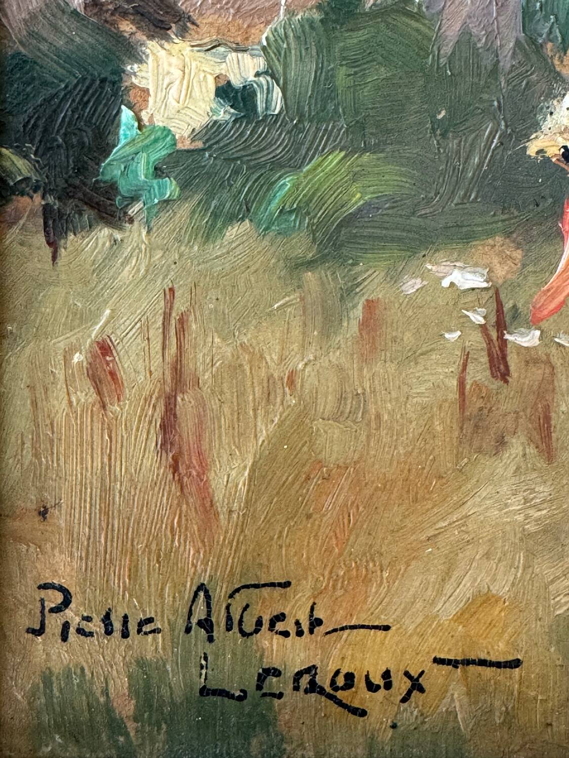 Oil on cardboard signed Pierre Albert Leroux