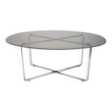 Midcentury Chrome and Glass Dining Table, Italy, 1970s