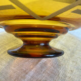 Large Art Deco amber glass bowl