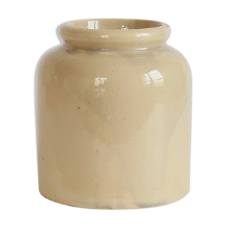 Beige enamelled sandstone pot