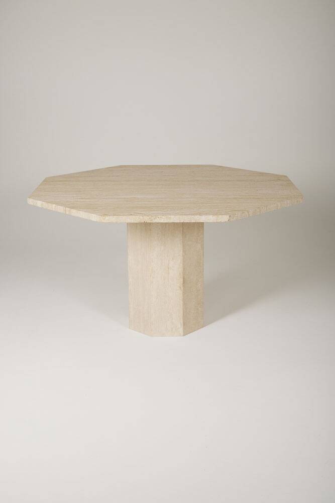Octagonal Travertine Dining Table