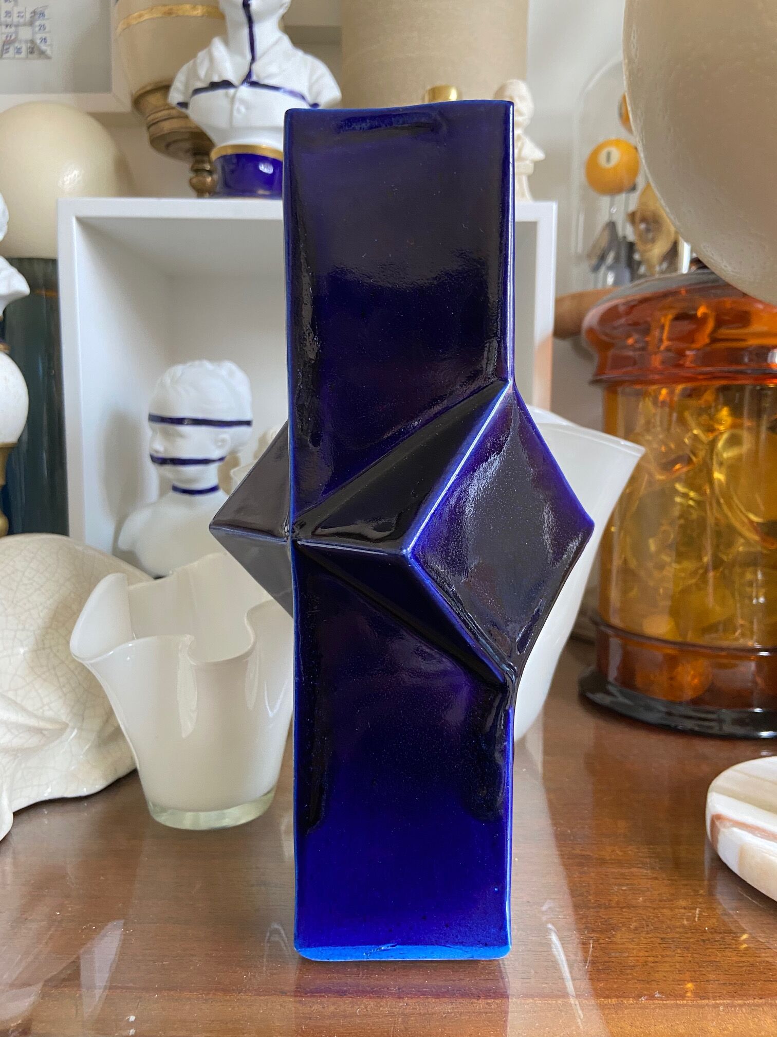 Blue ceramic vase of Sèvres