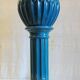 Column and basin in Art Deco style in blue glazed ceramic - mid 20th century.