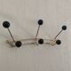 Vintage 1960 gold coat rack 6 hooks balls - 50 x 20 cm