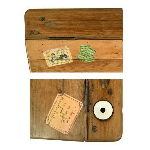 Pupitre d’écolier en bois à double casiers