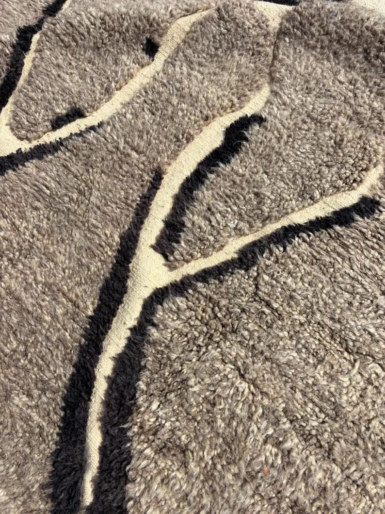Modern living room rug 215x300 cm - Handmade Berber wool rug - Luxury rug - Modern ethnic design - Eco-friendly wool rug