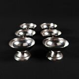 6 coupelles à glace sur pied en inox service à dessert vintage