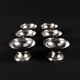 6 stainless steel ice cream cups on a stand, vintage dessert service