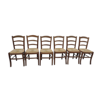 Set of six mulched chairs
