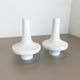 Set of 2 Op Art Biscuit Porcelain Ufo Vases by Edelstein Bavaria, Germany, 1970s