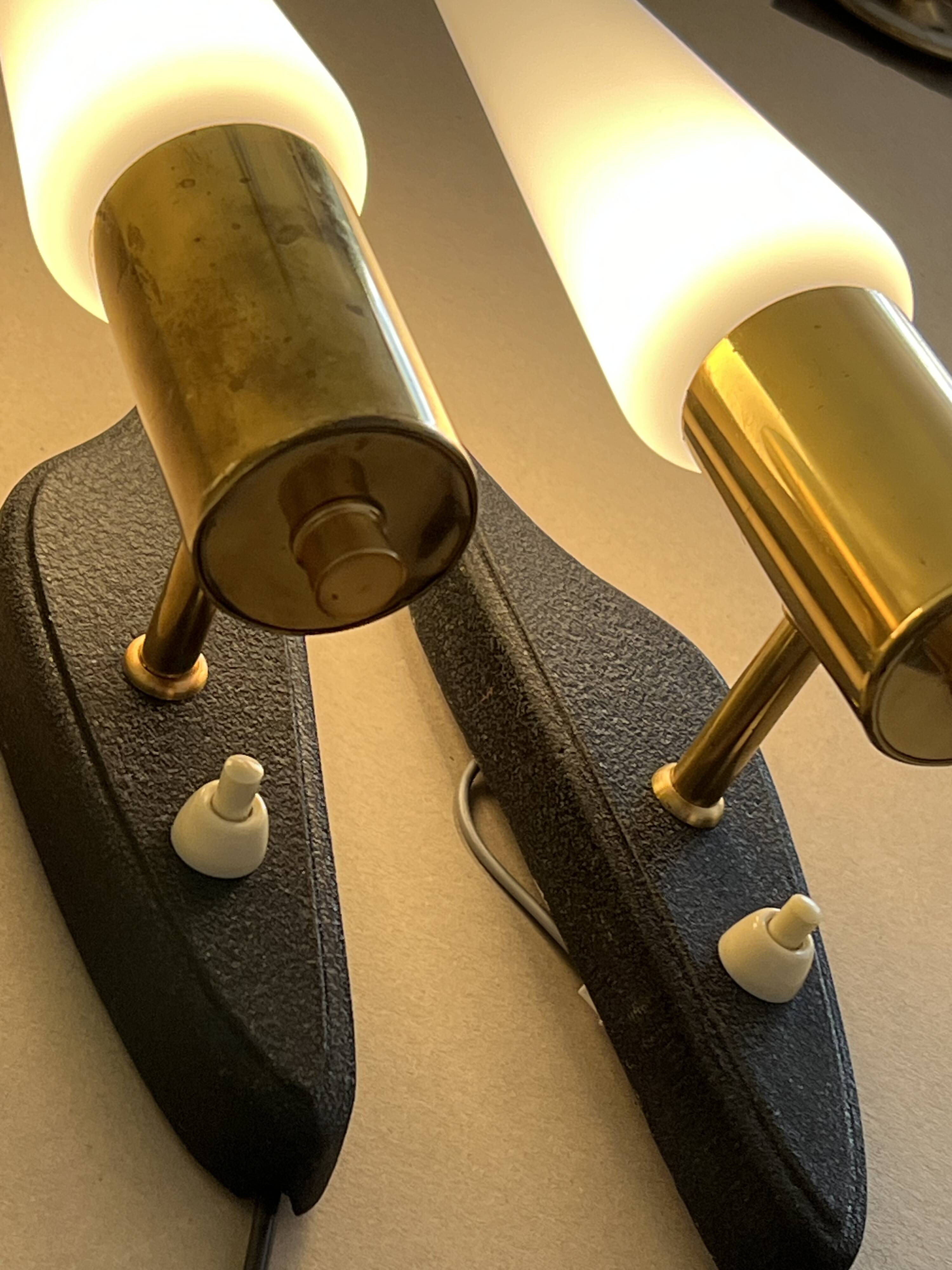 Pair of vintage wall lights, 60s