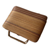 Striped wicker handbag briefcase